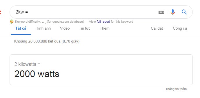 1kw bằng bao nhiêu w 