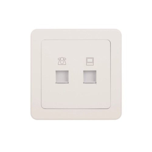 Ổ cắm điện thoại + mạng Cat6 Hager Inspire