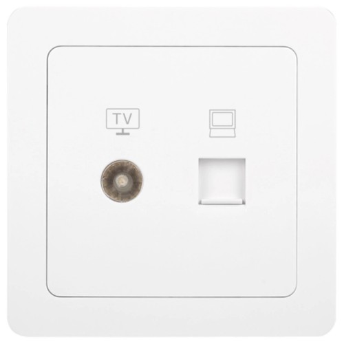 Ổ cắm TV + mạng Cat5e Hager Inspire WGCT2TVRJ5